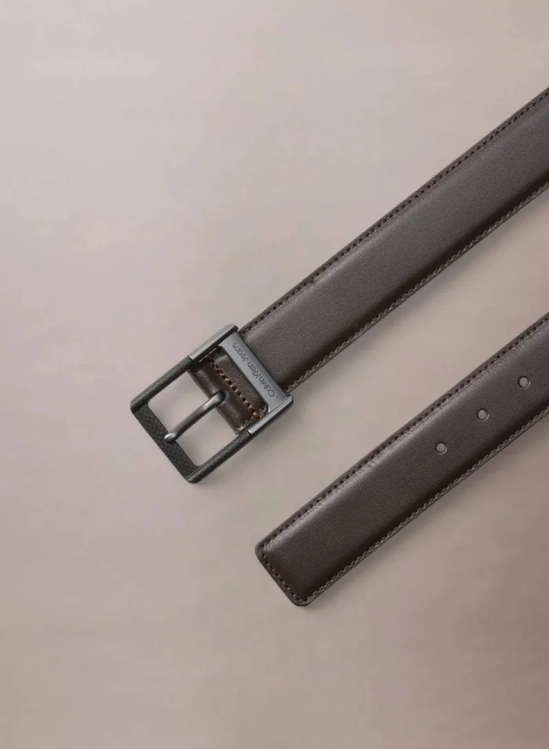 CALVIN KLEIN Delicioso/Black & Matte Gunmetal Leather Belt for Men | Best Price UAE