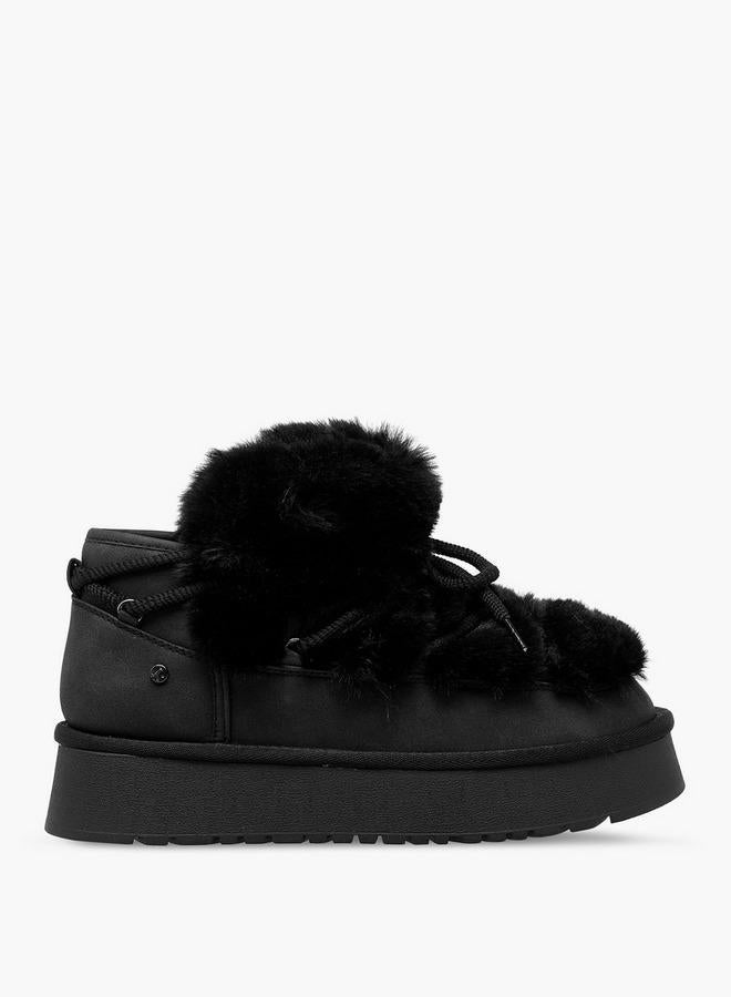 Flora Bella By Shoexpress Women Faux Fur Ankle Boots - Image 1