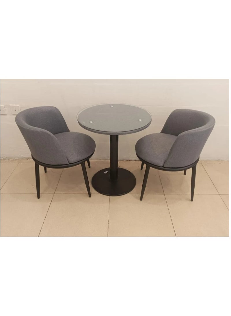 Generic 3-Piece Classic Round Table With 2 Chairs Set 59x70cm 