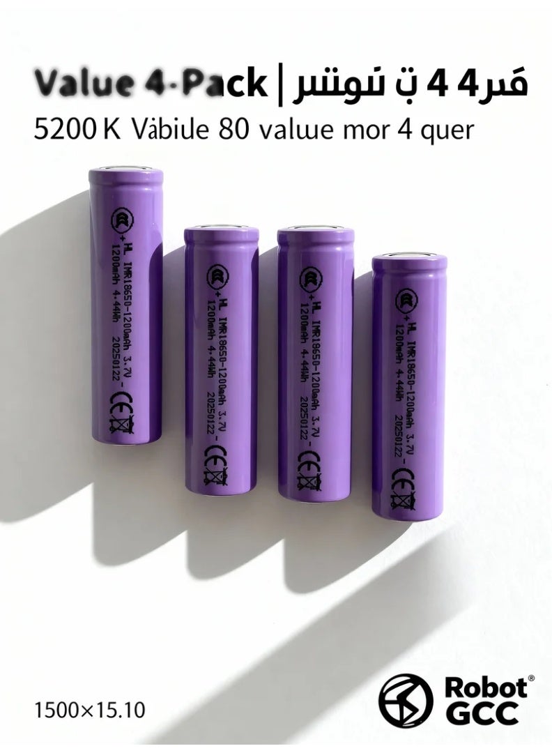 robotgcc Rechargeable 18650 Flat Top Li-ion Battery 3.7 V 1200 mAh | Reliable Lithium Power for Arduino Boards, RC Cars, STEM Kits & Smart DIY Devices (2 Pack) - Image 5