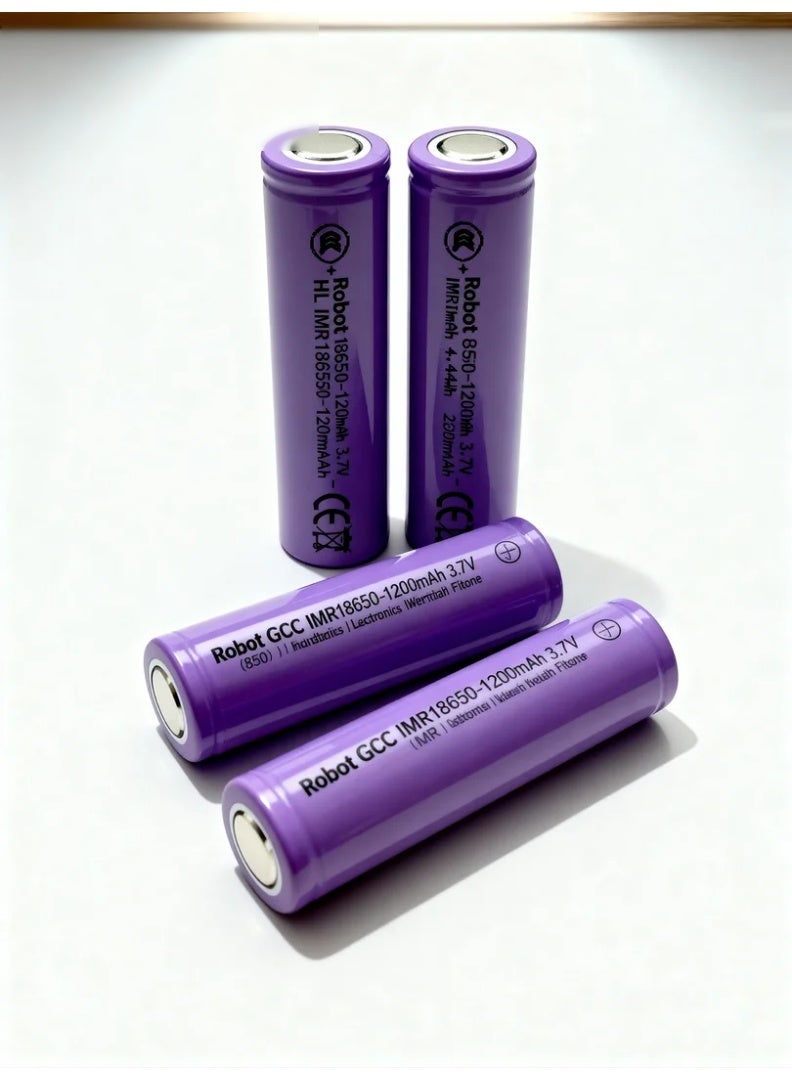 robotgcc Rechargeable 18650 Flat Top Li-ion Battery 3.7 V 1200 mAh | Reliable Lithium Power for Arduino Boards, RC Cars, STEM Kits & Smart DIY Devices (2 Pack) - Image 3