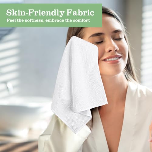 UNIMADE Washcloths Bulk - 100 Pack - Face Towels (12" x 12"), Highly Soft Wash Cloths and Hand Towels, Fast Drying Multi-Purpose Microfiber Cleansing Cloths for Bathroom, Hotel, Spa, and Salon - White - Image 3