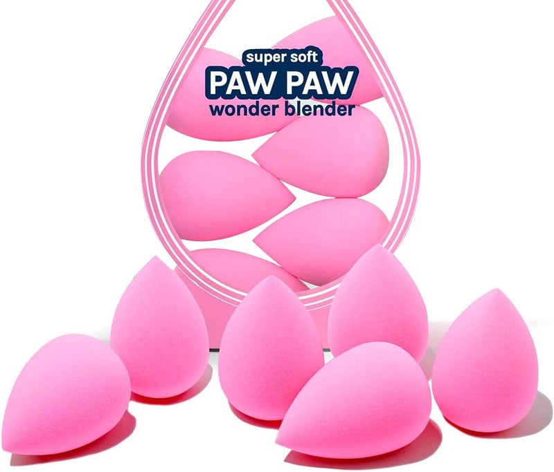 FUIN 6 Pcs Collection Makeup Sponge Set - Latex Free & High-definition Super Soft Makeup Blender - Beveled Shape (Pink) - Image 1