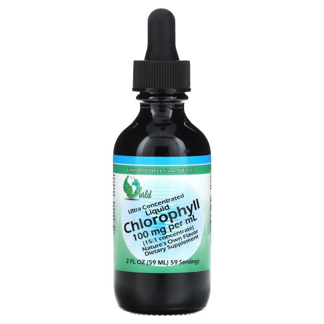 World Organic Ultra Concentrated Liquid Chlorophyll 100 mg 2 fl oz (59 ml) - Image 1