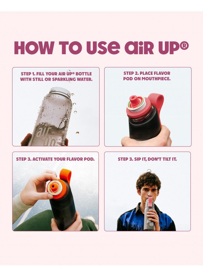 air up air up® water bottle (22oz) Hot Pink without pods | Sugar free flavor pods & Water bottles with straw | No calories, no sweeteners | Water Flask | Flavored water bottle - Image 2