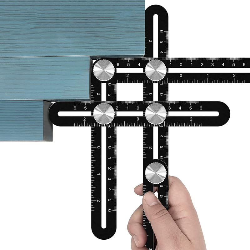 Dkriva أداة قياس متعددة الزوايا لصنع ثقوب البلاط | أداة قالب الزاوية | أداة تحديد الزاوية المعدنية من سبائك الألمنيوم سداسية الجوانب | عالمية النجارة (1 قطعة) - Image 2