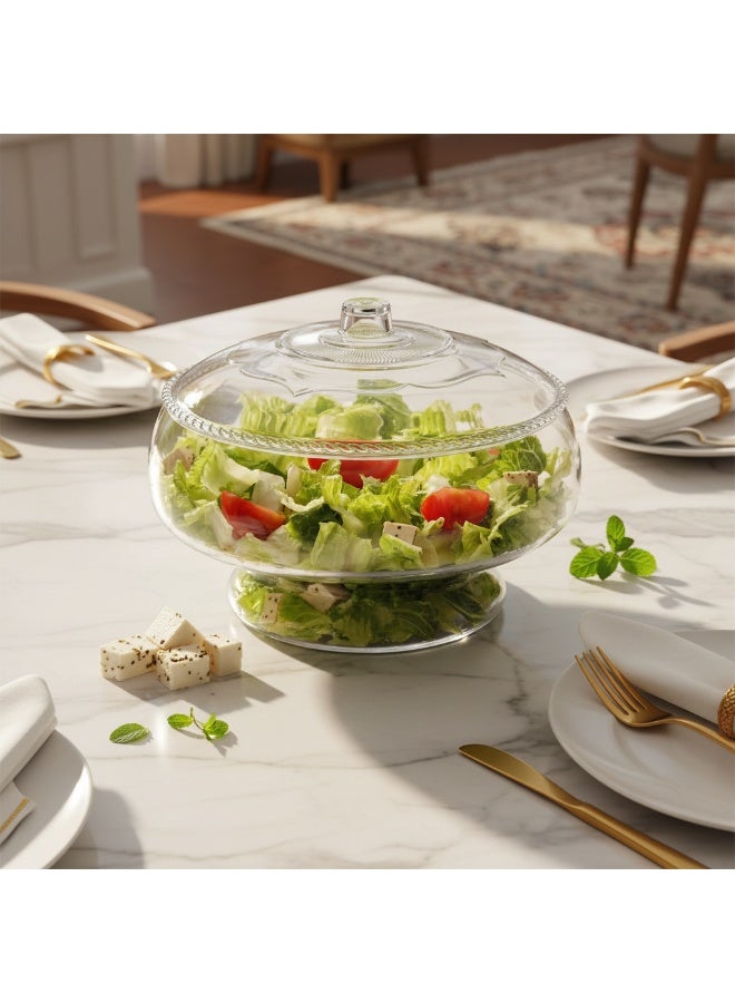 HEC ACRALIC SALAD BOWL WITH LID 28*20 CM - Image 2