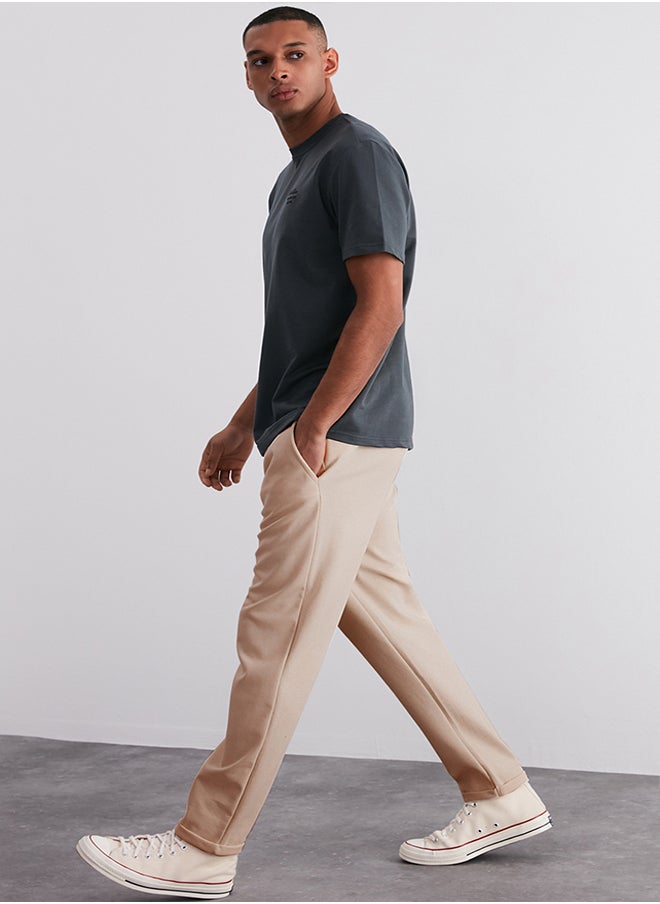 trendyol Limited Edition Stone Regular Cut Thick Double Leg Sweatpants TMNAW24EA00023  - Image 4