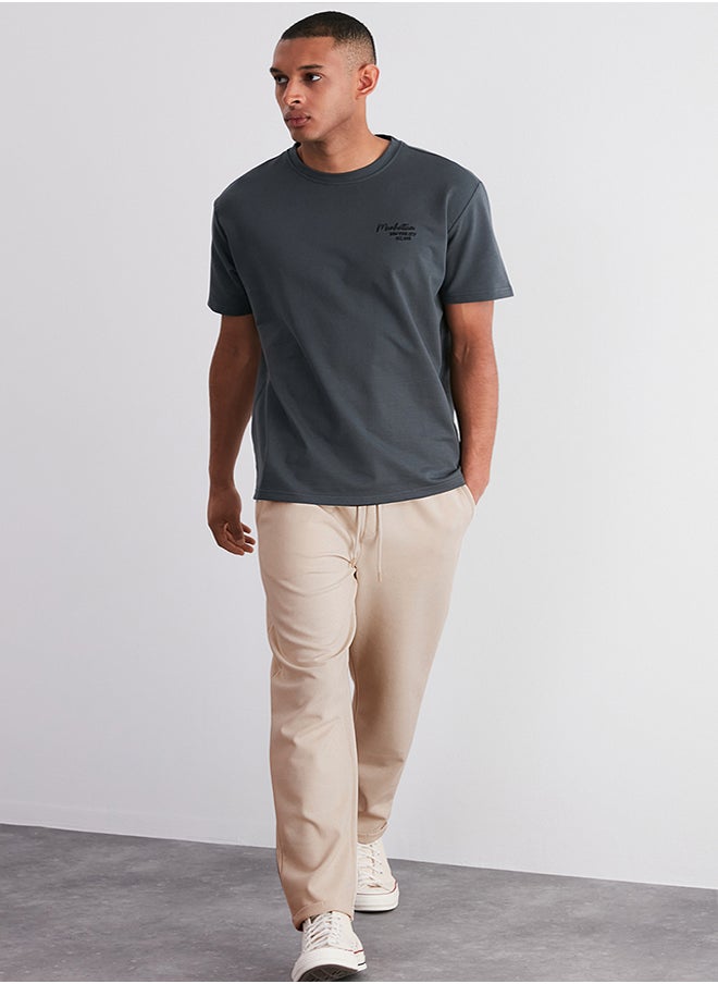 trendyol - Limited Edition Stone Regular Cut Thick Double Leg Sweatpants TMNAW24EA00023 - Image 1