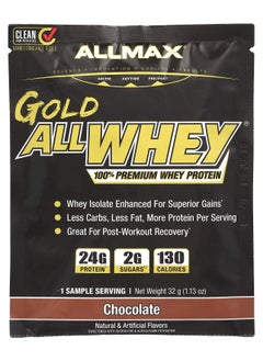 Allmax Gold All Whey, 100% Premium Whey Protein, Chocolate, 1.13 oz (32 g) 