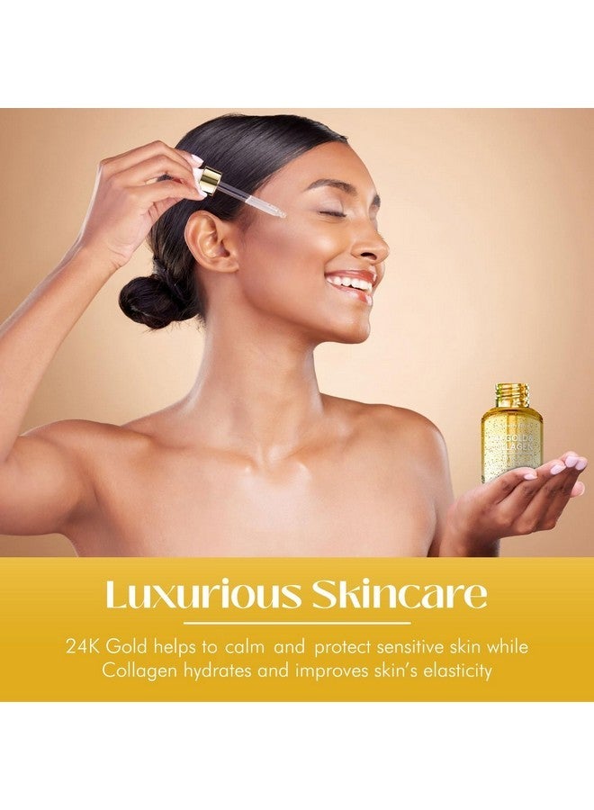 The Beauty Elixir Beauty Elixir 24k Gold & Collagen Serum For Face - Deeply Hydrating, Lightweight & Wrinkle Treatment - Clean, Cruelty-Free Korean Skin Care for All Skin Types - Dermatologist Tested - 1.69 oz - Image 3