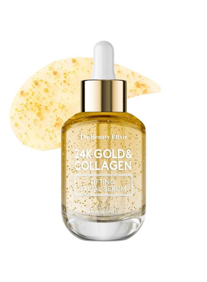The Beauty Elixir Beauty Elixir 24k Gold & Collagen Serum For Face - Deeply Hydrating, Lightweight & Wrinkle Treatment - Clean, Cruelty-Free Korean Skin Care for All Skin Types - Dermatologist Tested - 1.69 oz - Image 1