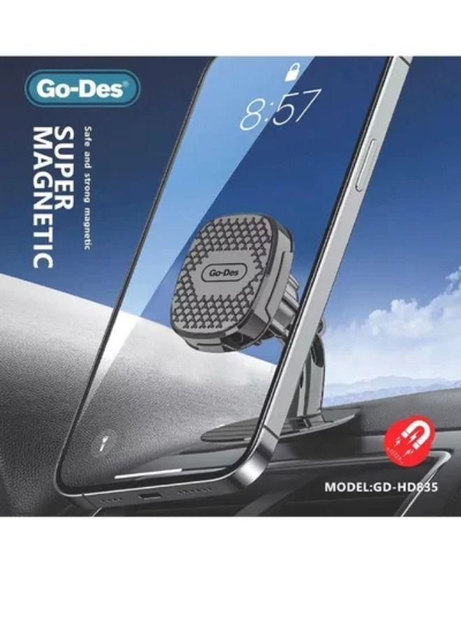GO-DES GD-HD835 Magnetic Car Holder Black - Image 5