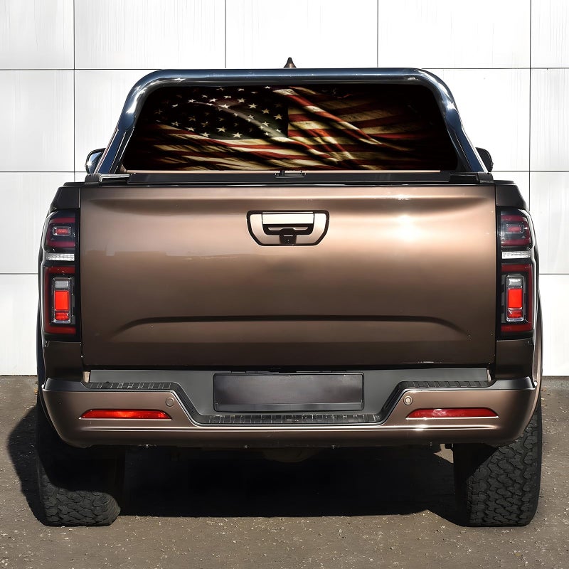 Tobethay Rear Window Decals for Trucks - 65x17.3 in Back Window American Flag Decals Fit Most Pickup Trucks SUV, Vinyl Back Window Decal Truck Rear Window Graphics for Personalized - Image 5