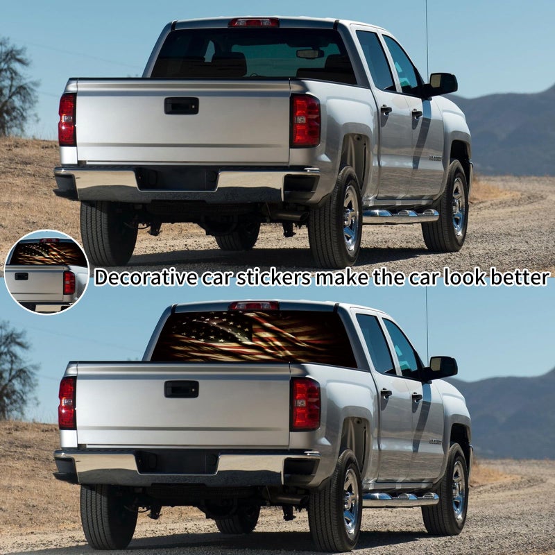 Tobethay Rear Window Decals for Trucks - 65x17.3 in Back Window American Flag Decals Fit Most Pickup Trucks SUV, Vinyl Back Window Decal Truck Rear Window Graphics for Personalized - Image 3