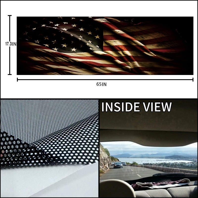 Tobethay Rear Window Decals for Trucks - 65x17.3 in Back Window American Flag Decals Fit Most Pickup Trucks SUV, Vinyl Back Window Decal Truck Rear Window Graphics for Personalized - Image 2
