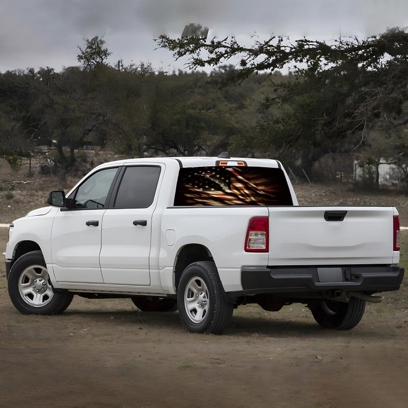 Tobethay Rear Window Decals for Trucks - 65x17.3 in Back Window American Flag Decals Fit Most Pickup Trucks SUV, Vinyl Back Window Decal Truck Rear Window Graphics for Personalized - Image 4