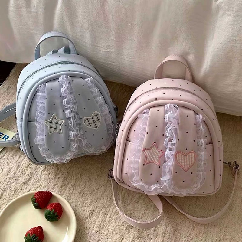 Cute Bunny Ear Lace Backpack for Women - Image 4