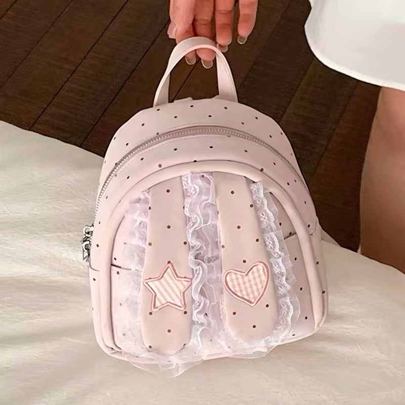 Cute Bunny Ear Lace Backpack for Women - Image 1
