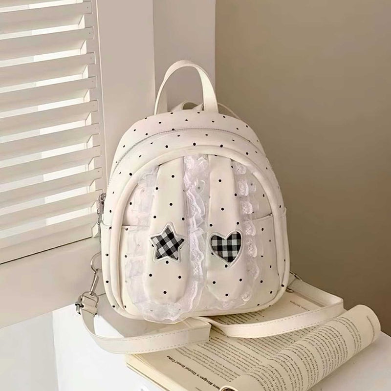 Cute Bunny Ear Lace Backpack for Women - Image 2