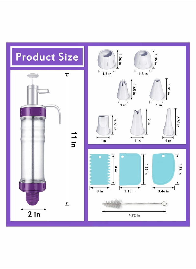 Generic - Cake Decorating Syringe Set - Includes Cupcake Frosting Injector, 7 Icing Nozzles & 3 Cream Scrapers for Perfect Dessert Decoration - Image 1