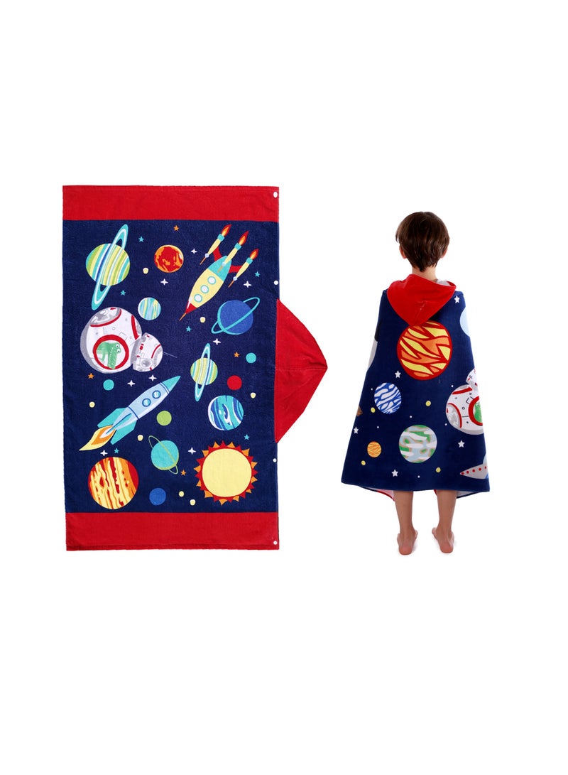 UOTOPO Kids Hooded Beach Bath Towel, 100% Cotton Boys Children Swimming Towel, Bath Poncho Bath Robe Surfing Toddler Gifts  - Image 2