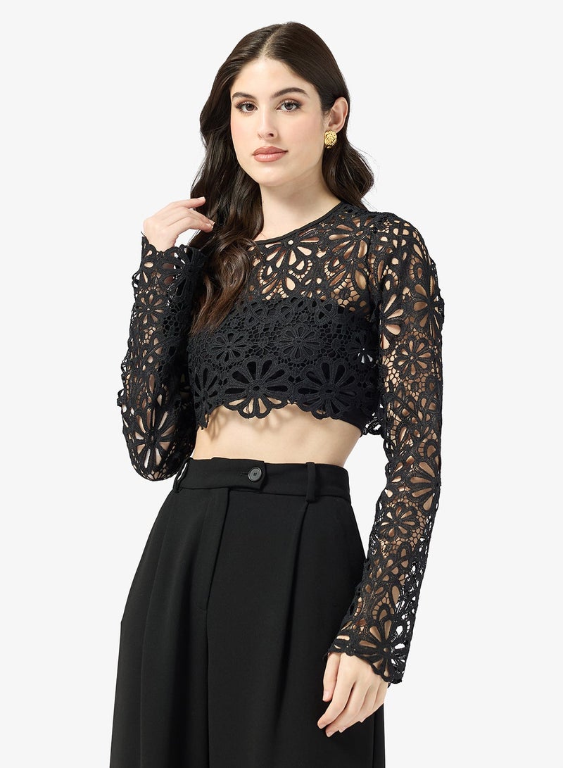 ELLA Lace Crop Top - Image 1