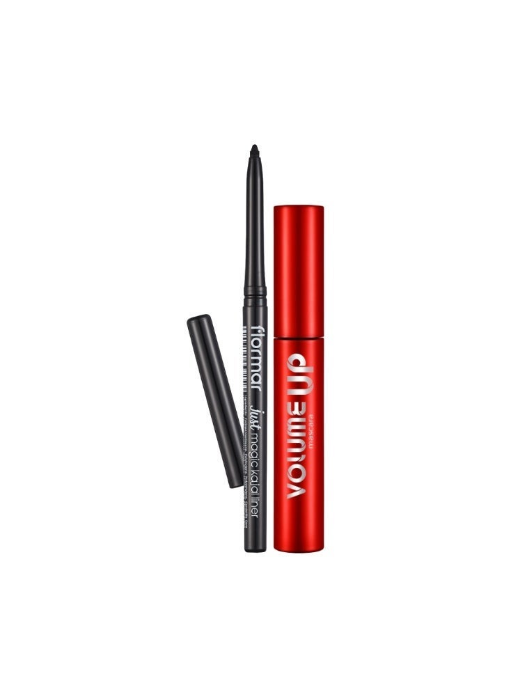flormar Volume Up Mascara & Just Magic Kajal Liner Blister Set Value Pack - Image 1
