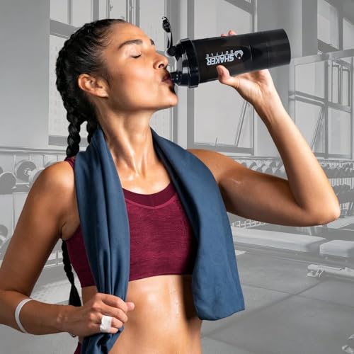 FIT FOCUS (Pack of 7) My Gym Bag Combo for Men,Shaker Bottle | Sipper Bottle Gym Gloves l Whey Container Gym kit for Men and Women Gym Bag & Fitness Kit & Premium Bag Combo (Blue) - Image 2