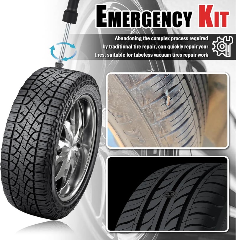 Turcee New 60PCS Car Screw in Tire Plugs,Self-Service Tire Repair Rubber Nail Kit Includes Screwdriver,Emergency Car Rubber Screw Tires Plugs for Tubeless Vacuum Tires - Image 5