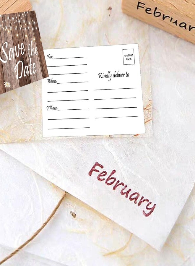 سمارستيكرس بطاقات بريدية ريفية لحفظ التاريخ، مقاس 4 × 6 بوصات، 50 قطعة، بطاقات دعوة عيد ميلاد، بطاقات تذكير بالمناسبات، بطاقات دعوة زفاف مع جانب مخصص للإرسال، مناسبة لحفلات الزفاف، الخطوبة، الذكرى السنوية، حفلات استقبال المولود، وحفلات أعياد الميلاد - Image 4