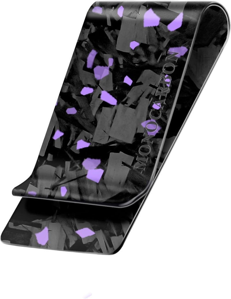 MONOCARBON مشبك نقود من ألياف الكربون للرجال، حامل نقود بسيط للنقود، محفظة ألياف كربون عالية المرونة، نحيفة ومتينة - Image 1