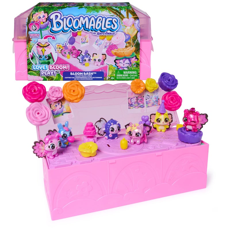 Hatchimals Bloomables, Bloom Bash Pack, Cute Easter Basket Stuffers with 6 Surprise Blind Box Figures, Over 15 Accessories, Terrarium & Dance Floor - Image 1