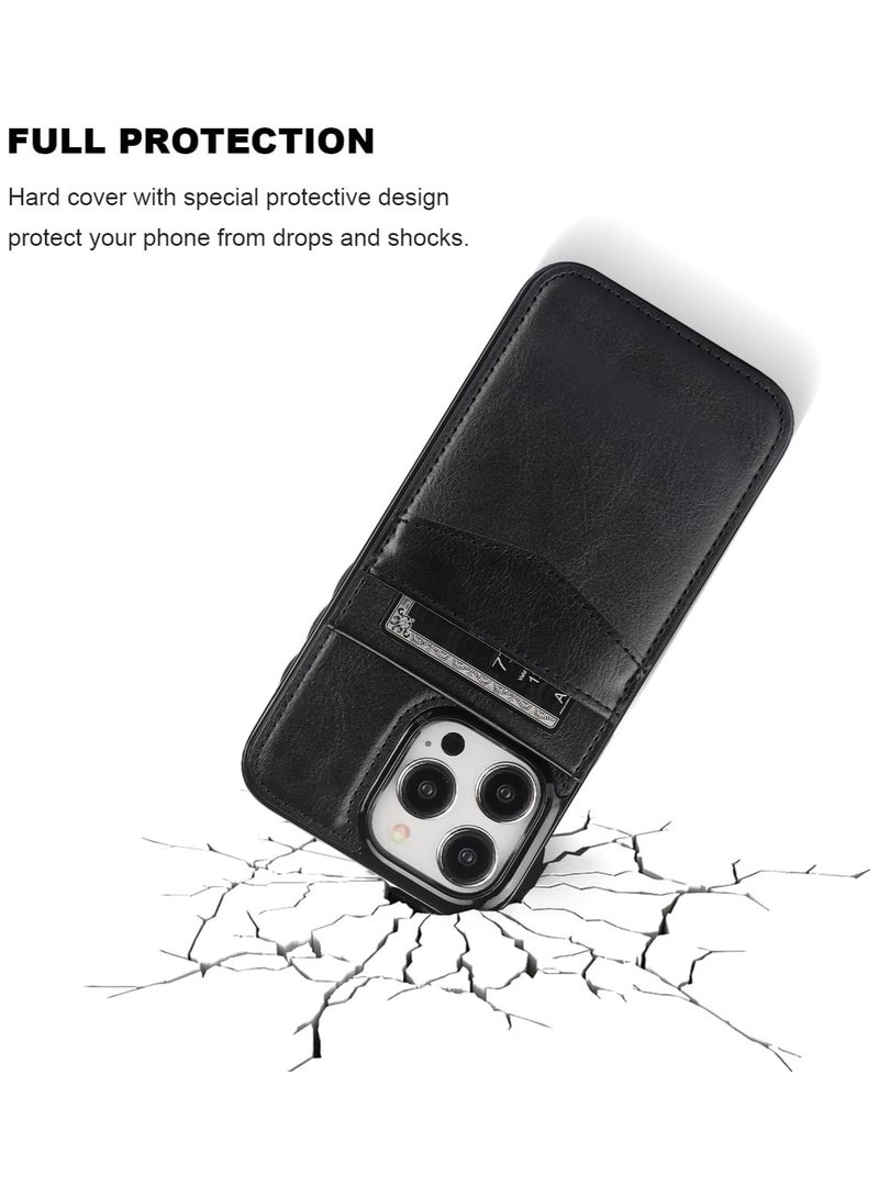 عام آيفون 15 برو ماكس حافظة محفظة مع حامل بطاقة الائتمان ، فليب قسط الجلود المشبك المغناطيسي مسنده الثقيلة الغطاء الواقي آيفون 15 برو ماكس 6.7 بوصة - Image 5