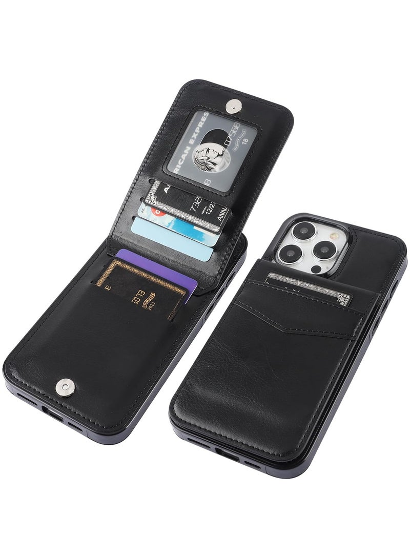 عام آيفون 15 برو ماكس حافظة محفظة مع حامل بطاقة الائتمان ، فليب قسط الجلود المشبك المغناطيسي مسنده الثقيلة الغطاء الواقي آيفون 15 برو ماكس 6.7 بوصة - Image 1