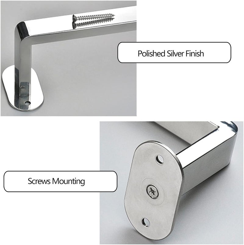 Towel Rail for Bathroom, Hand Towel Bar Rail Stainless Steel Single Rod Towel Holder Hanger Wall Mounted for Bathroom Kitchen,Polished Silver Finish(SZ:105cm) (Color : Multi Colored, Size : 55cm) - Image 2