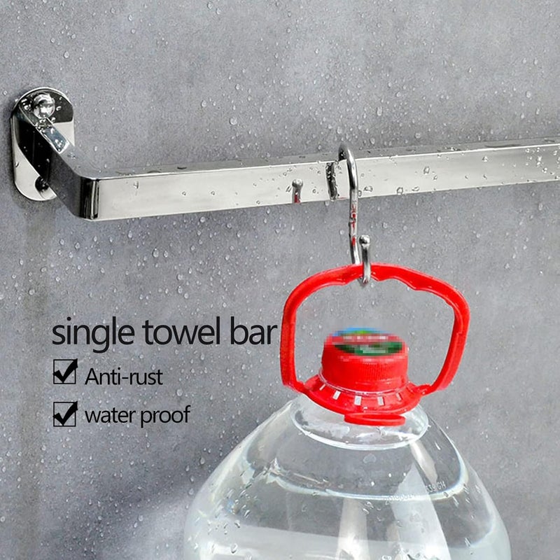 Towel Rail for Bathroom, Hand Towel Bar Rail Stainless Steel Single Rod Towel Holder Hanger Wall Mounted for Bathroom Kitchen,Polished Silver Finish(SZ:105cm) (Color : Multi Colored, Size : 55cm) - Image 3