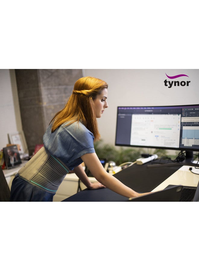 Tynor حزام دعم أسفل الظهر TYNOR قابل للتنفس ضغط حزام دعم أسفل الظهر القابل للتعديل للرجال والنساء، ديسك منزلق، عرق النسا، آلام الظهر ورفع الأثقال (XXL، رمادي) - Image 4