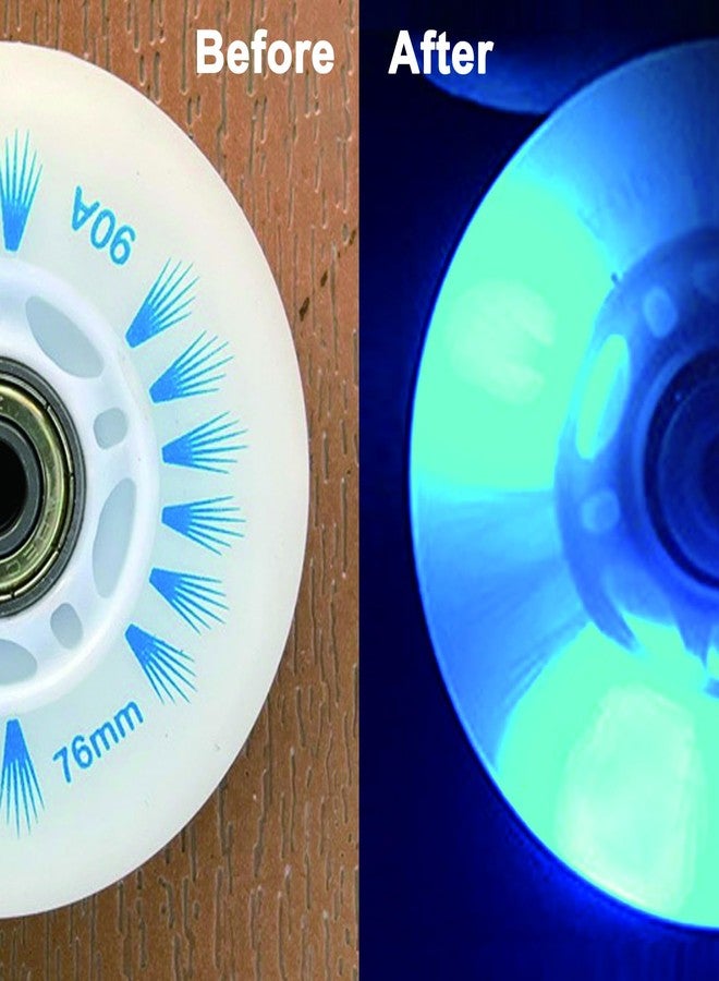 FYANER Light Up Inline Skate Wheels 4 Pack - Luminous Flash Inline Skates Replacement Wheel 76mm(Blue), Universal - Image 4