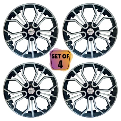 Prigan 14 Inch Silver Black Wheel Cover for All 14 Inch Cars (Avialable in 14,15 Inch) (Set of 4 Pcs) (Press Fitting) Model- Magic-DC-14 - Image 2