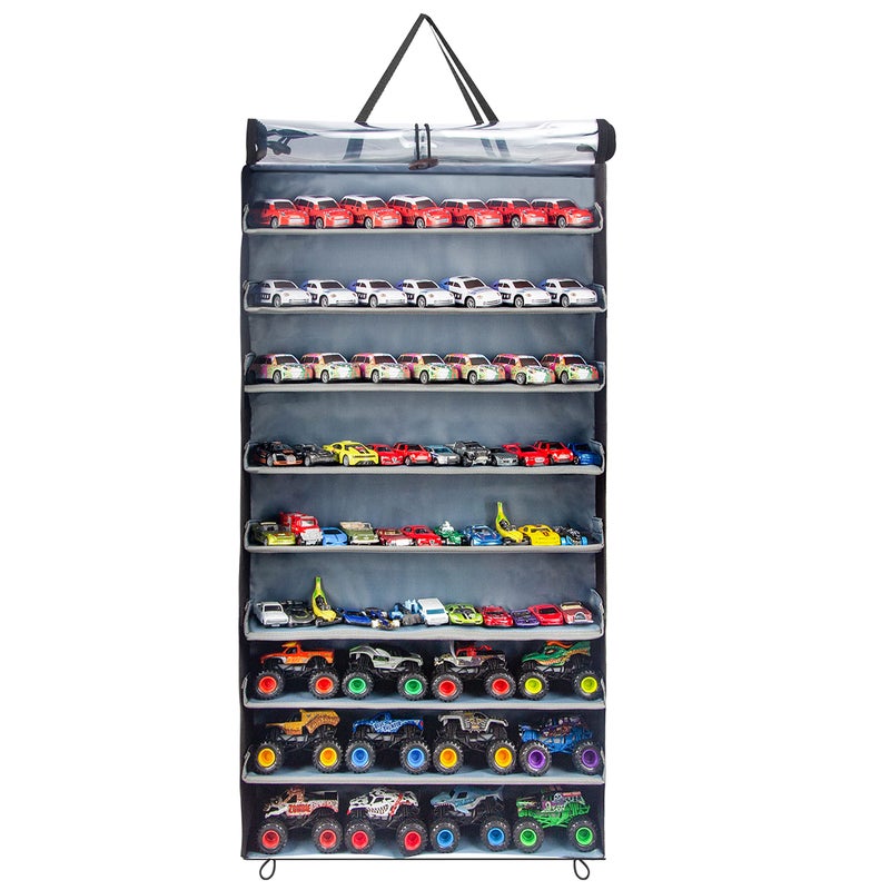 KISLANE Display Case Compatible with Toy Cars Matchbox Cars Monster Trucks Dustproof Hanging Display Case for Toy Cars Matchbox Cars Monster Trucks RectangularBlack