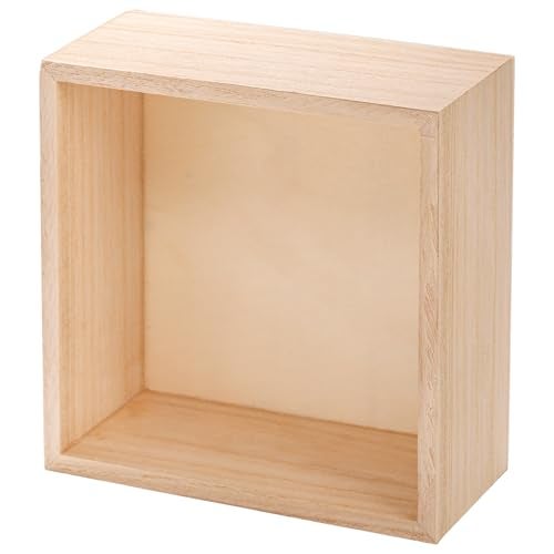 Frcctre 8 Pack Unfinished Wooden Box, 6 x 6 Inch Square Rustic Wooden Box Storage Organizer Boxes Small Wood Boxes for Crafts, Centerpiece, Home Decor, Storage, Collectibles, Succulent, Drawer - Image 3