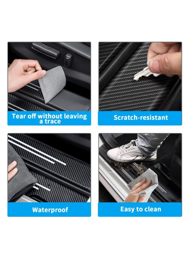 OSHIMA Car Door Sill Protector, Anti-Scratch Door Threshold Strips Stickers for All Vehicles Car Door Edge Guards Door Sill Protector, Universal Automobile Accessories(9PCS) - Image 3