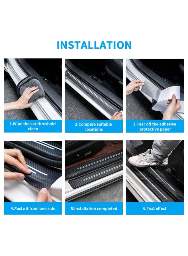 OSHIMA Car Door Sill Protector, Anti-Scratch Door Threshold Strips Stickers for All Vehicles Car Door Edge Guards Door Sill Protector, Universal Automobile Accessories(9PCS) - Image 4