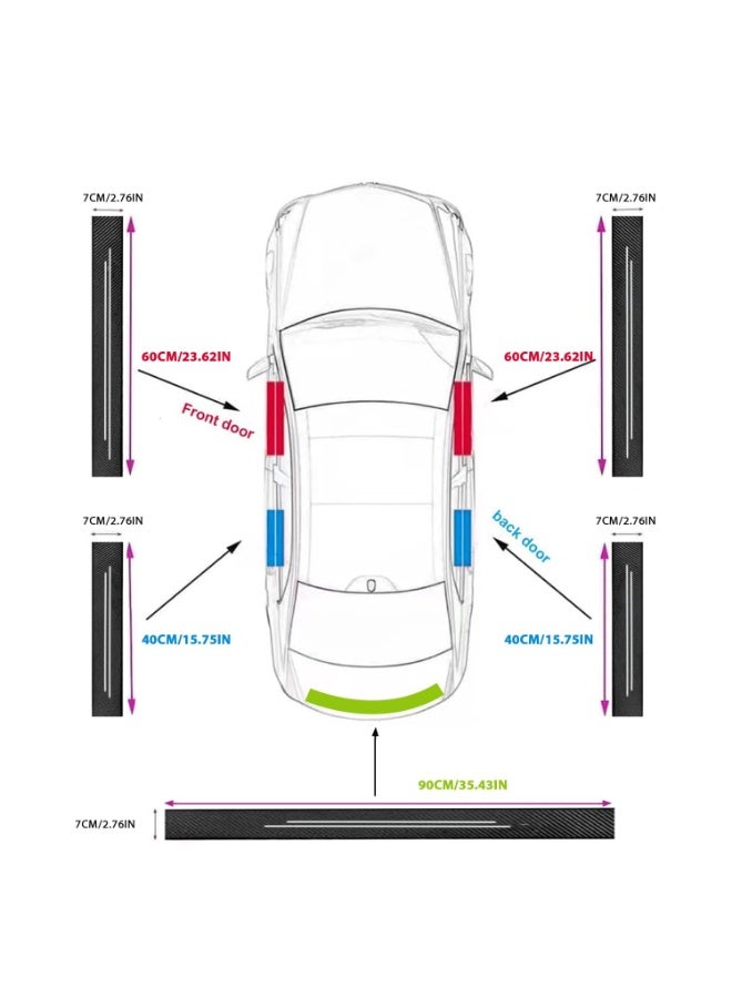 OSHIMA Car Door Sill Protector, Anti-Scratch Door Threshold Strips Stickers for All Vehicles Car Door Edge Guards Door Sill Protector, Universal Automobile Accessories(9PCS) - Image 2