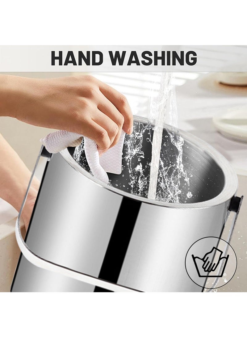 ACHAS Portable Double-Wall Stainless Steel Insulated Ice Bucket With Lid & Ice Tong [3 Liter] Included Strainer Keeps Ice Cold & Dry for Party,Event and Camping  - Image 2