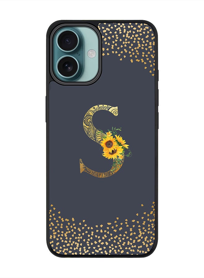 Stylizedd For iPhone 16 Plus Case [Compatible with MagSafe] Slim Magnetic cover Phone Case iPhone 16 Plus -Custom Floral Monogram - S (Grey ) - Image 1