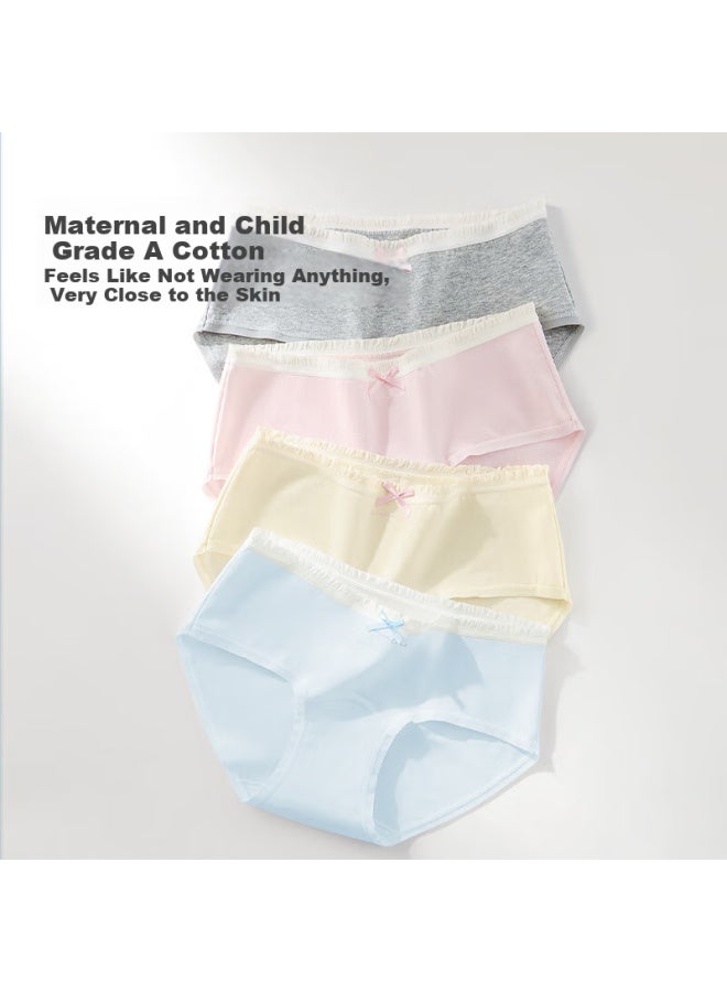 Urban Beauty A-class Pure Cotton Women's Underwear New 100% Cotton Antibacterial Extended Crotch Mid-waist Young Girl Triangle Panties - Image 2