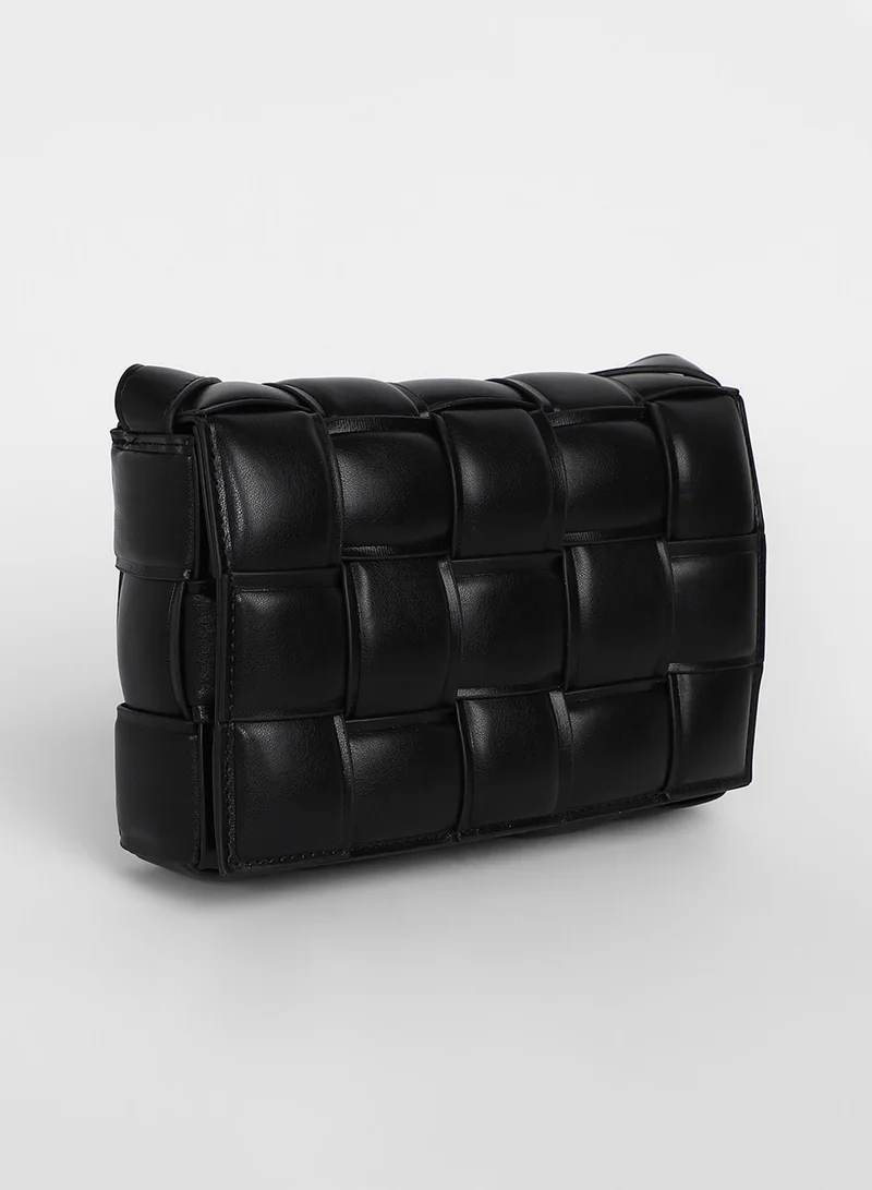 Haute Sauce Women's The Puffy Interwine Sling Bag - Midnight Black