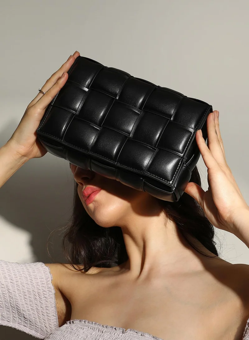 Haute Sauce Women's The Puffy Interwine Sling Bag - Midnight Black
